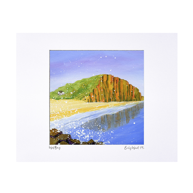 West Bay, Dorset Limited Edition Print with Mount